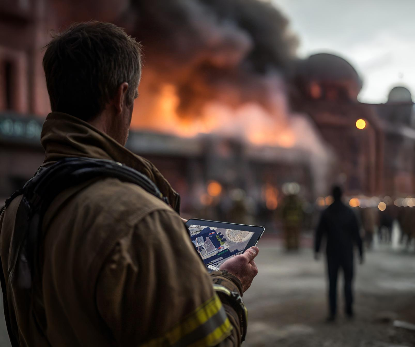 Brannmannskap i aksjon - SyncMap gir digital støtte for innsatsplaner